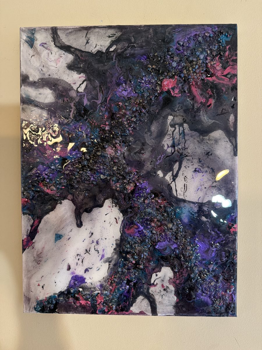 Purple and Pink Acrylic and Resin Wall Art