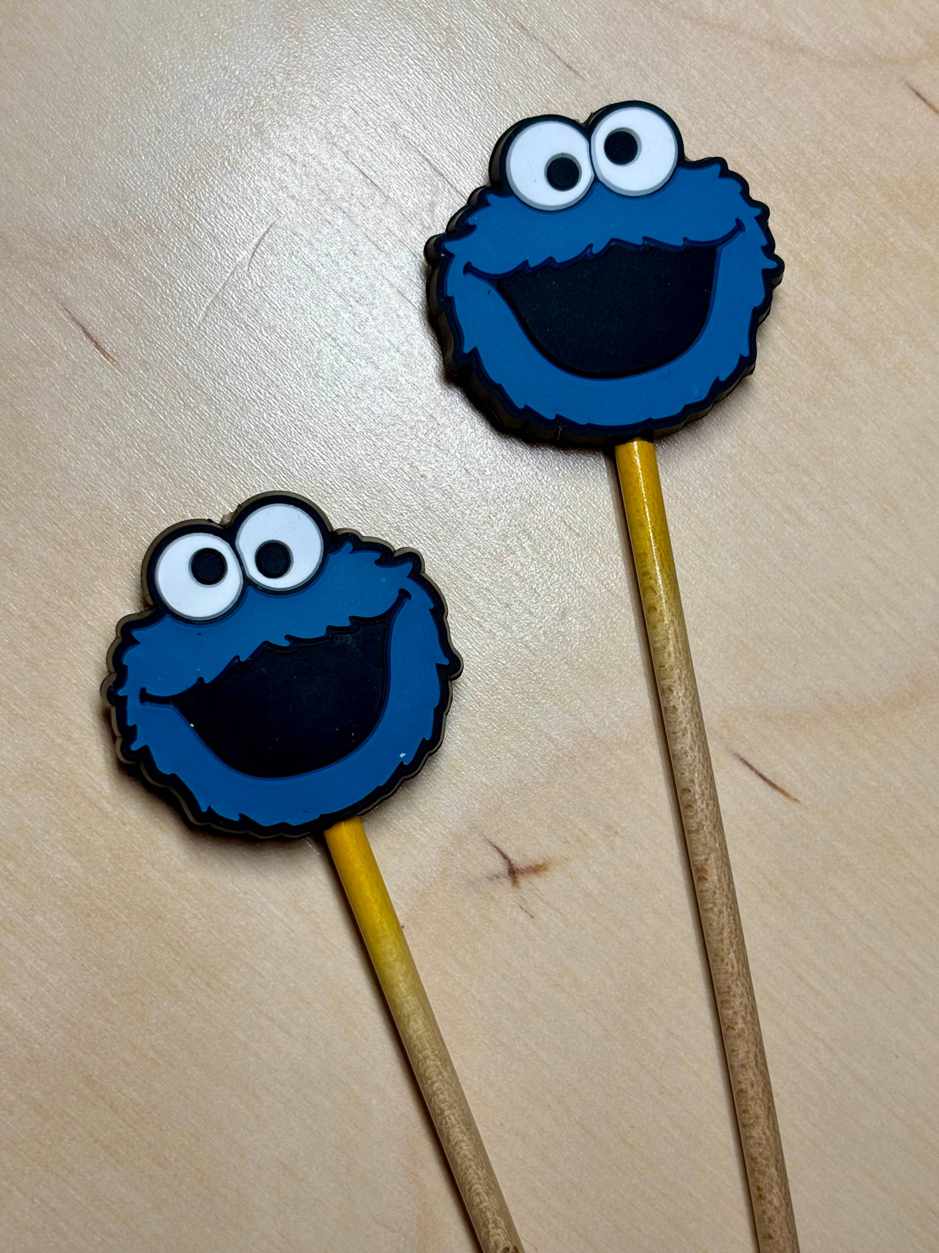 Knitting Needle Point Protectors -  Cookie Monster TV Show