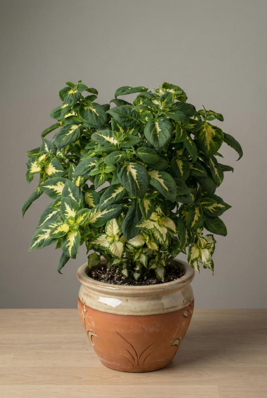 Coleus Wizard Jade - 1x Mini Plug Plants - Green/White Easy Care Houseplant