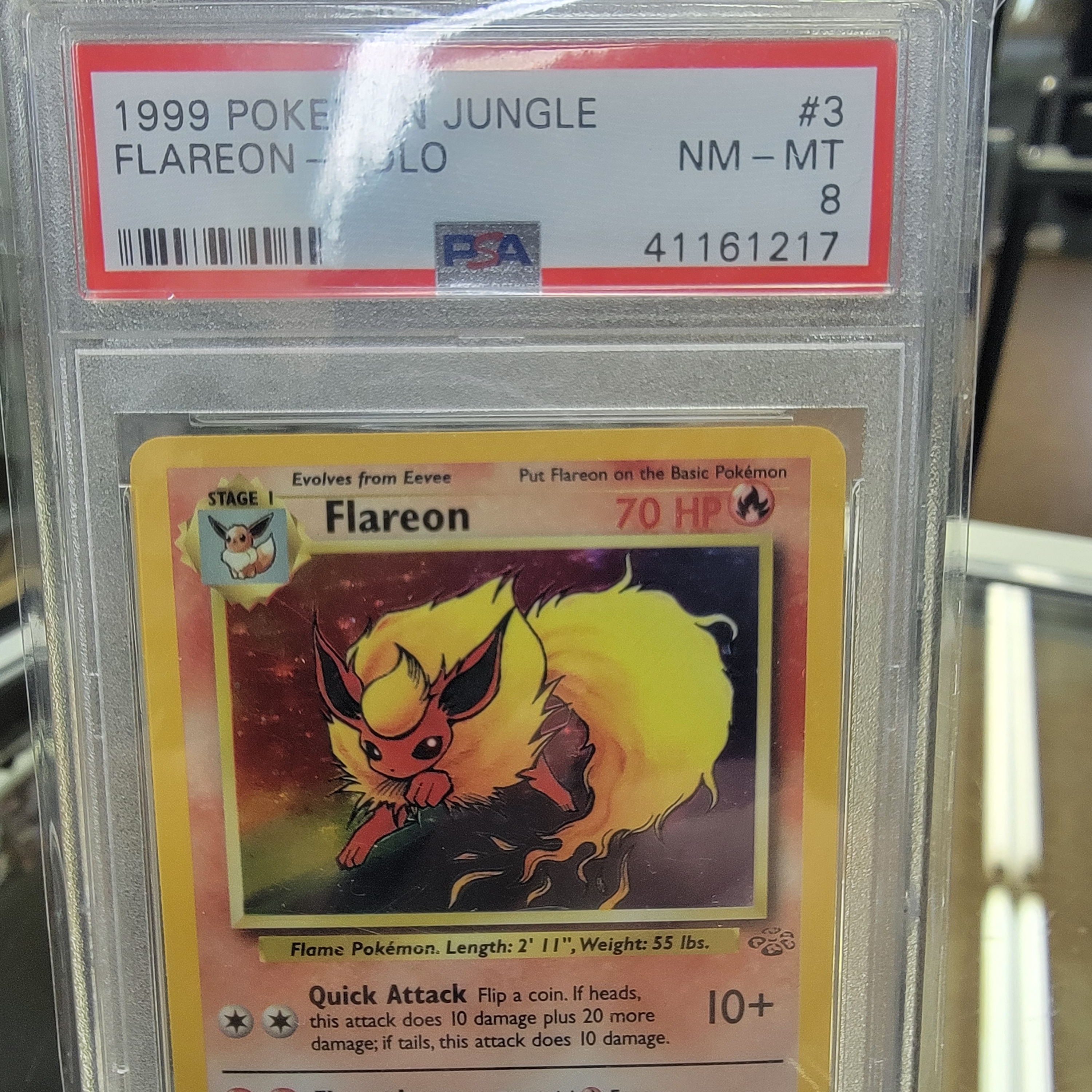 Psa 8 Flareon Jungle Holo Graded Card