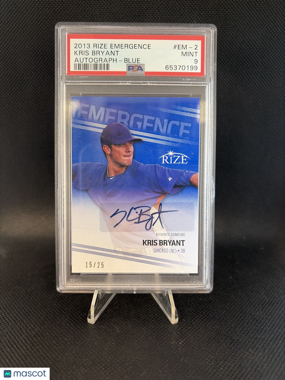 2013 Rize Emergence Kris Bryant Autograph Blue /25 PSA 9