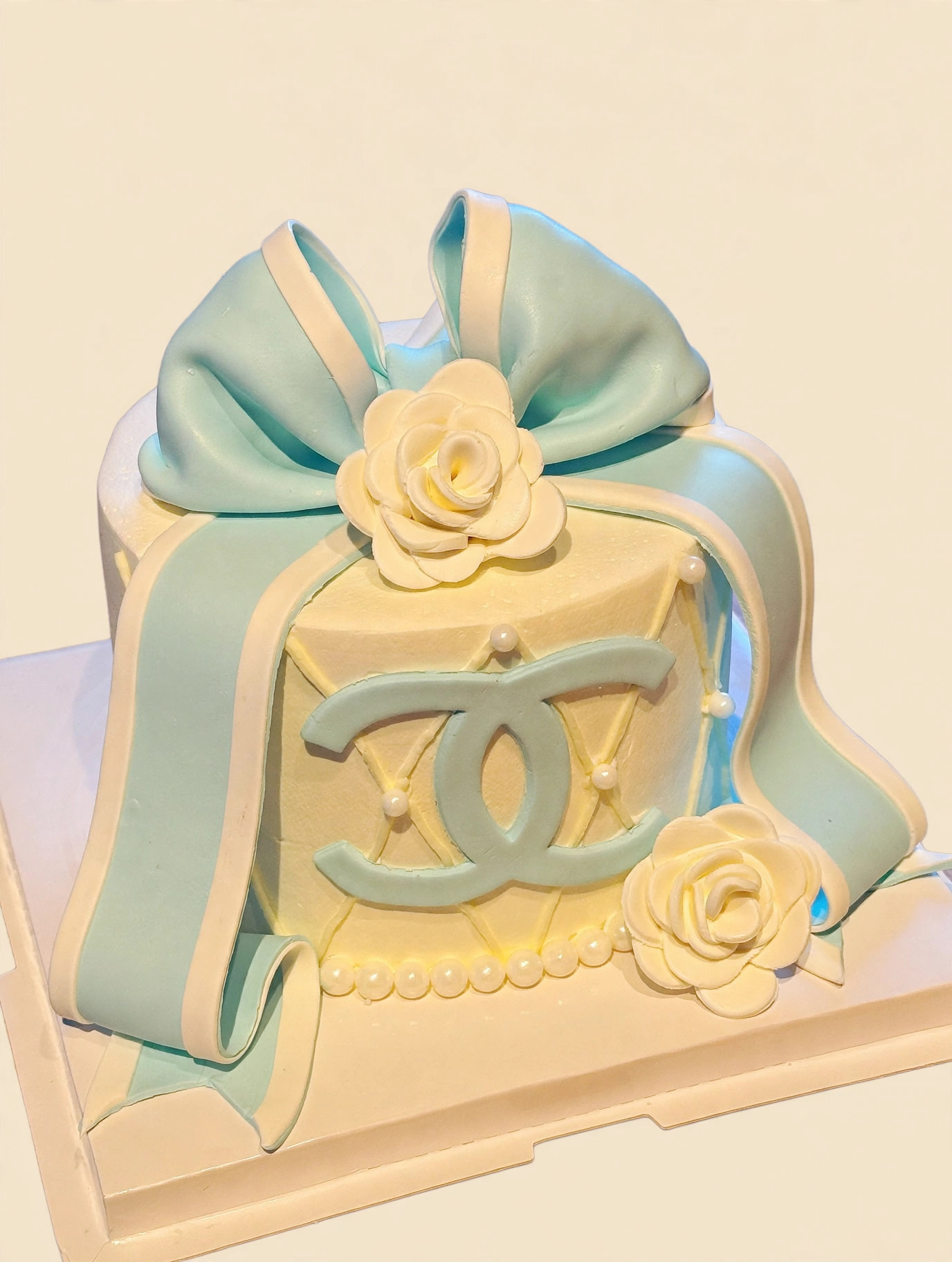 Mint Camellia Gift Cake — HoneyMe Bakery, Bellevue