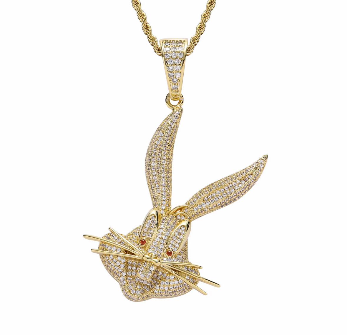 Copper 18K Gold-Plated Rabbit Pendant Necklace