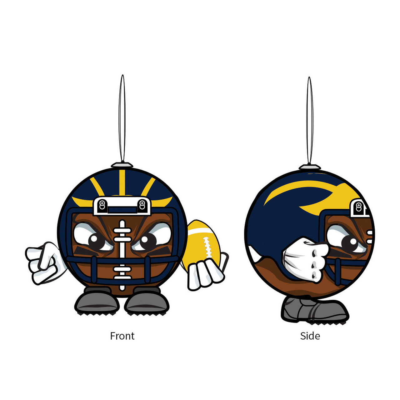 Michigan Wolverines Ball Head Ornament