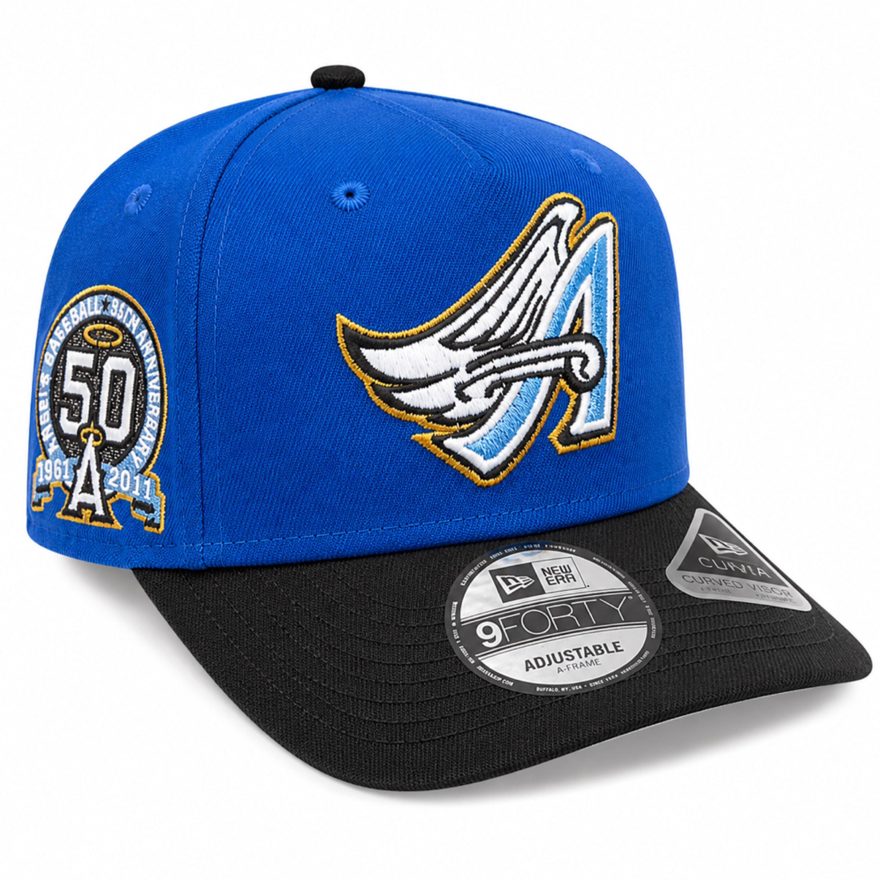 Anaheim Angels New Era 9FORTY 50th Anniversary Royal/Black Snapback Hat