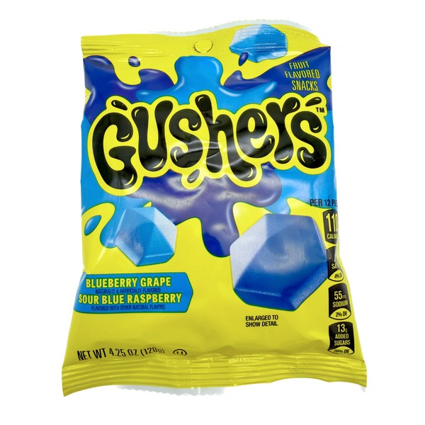 Gushers Blueberry Grape Sour Blue Raspberry Gummy Candy 4.25oz 8ct