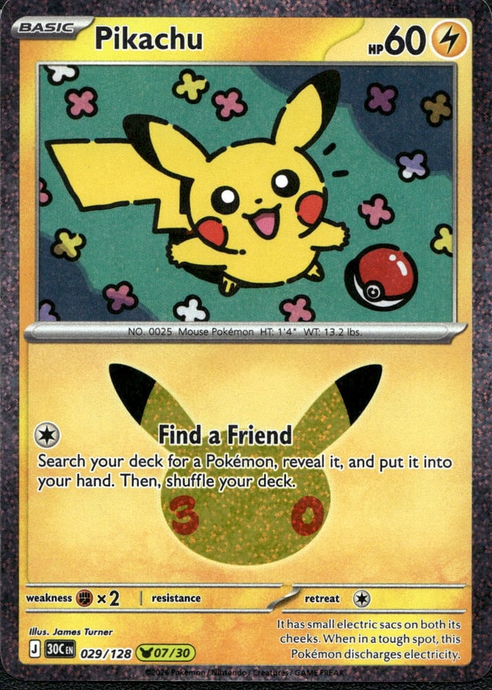 Pikachu - 30TH 29/128