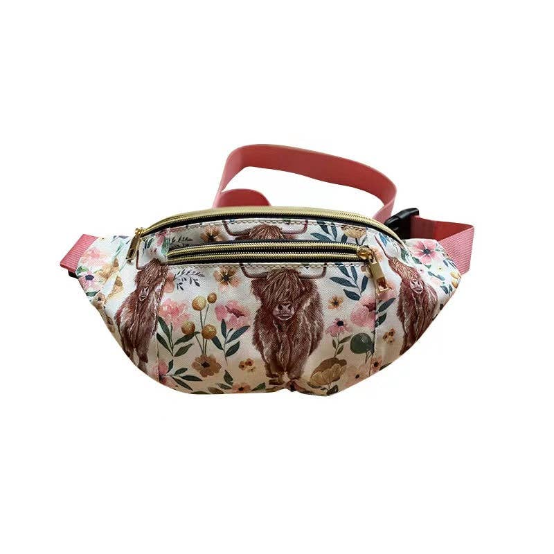 Pink Highland Cow Bumbag
