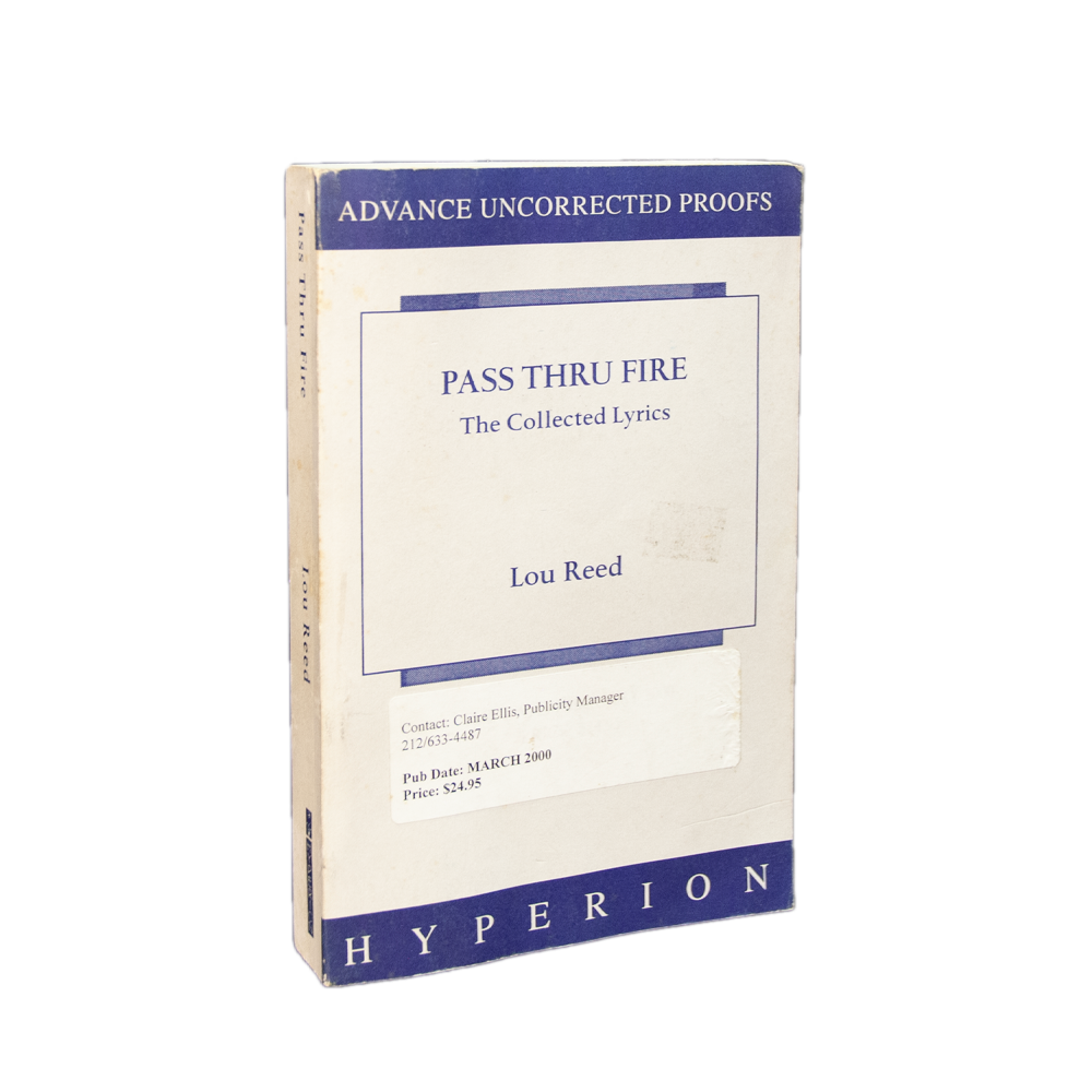 Reed, Lou -- Pass Thru Fire [Book]