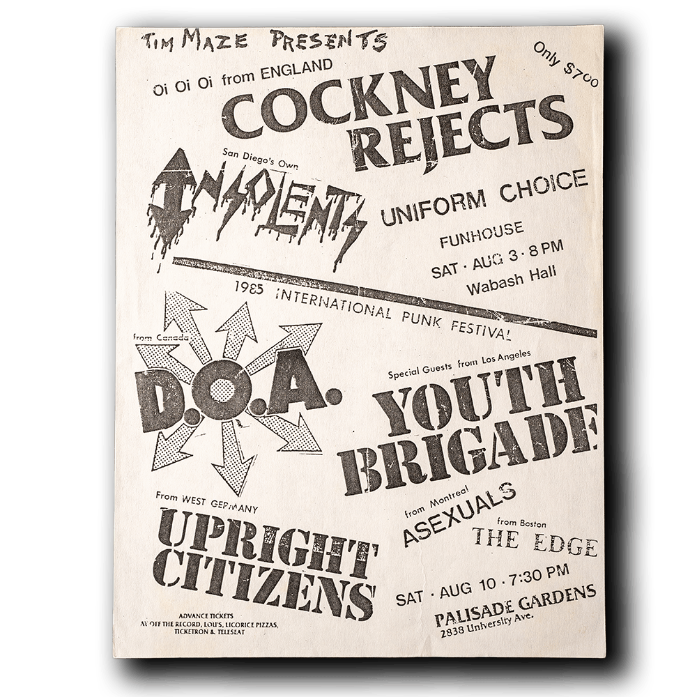 International Punk Festival -- 1985 San Diego [Handbill]