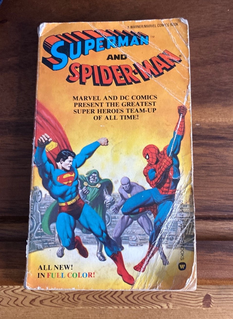 SUPERMAN AND SPIDER-MAN PAPERBACK, PB, WARNER BOOKS, MARVEL AND DC PRESENT, 1981