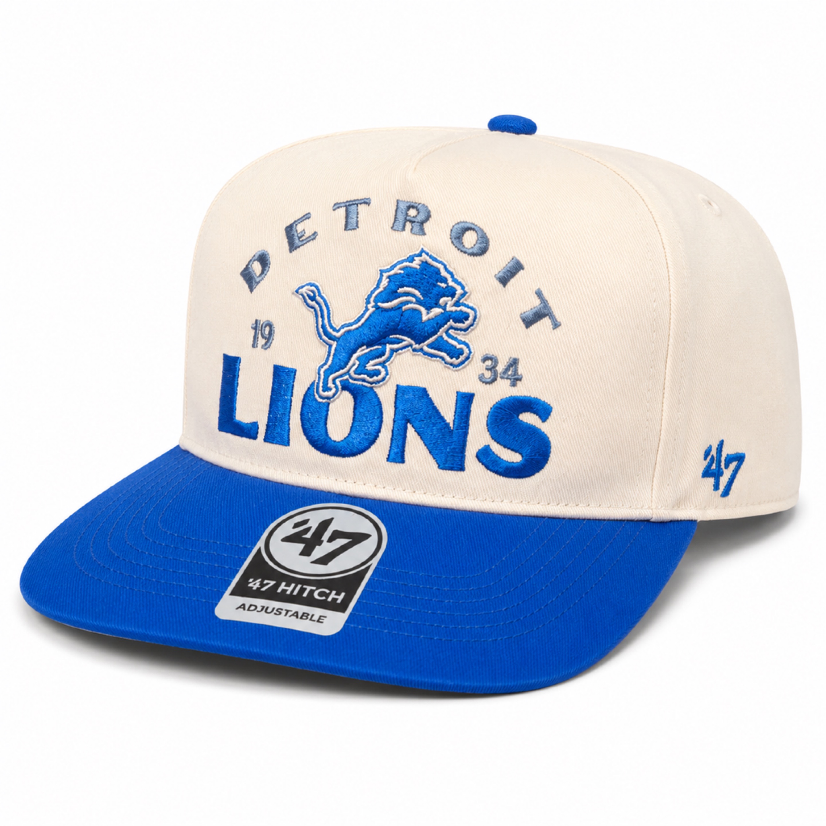 Detroit Lions Natural '47 Arcitext Hitch Snapback Hat