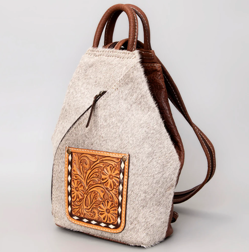 AD Hand Tooled Leather Backpack