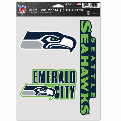 Seattle Seahawks Multi Use 3 Pack Fan Decals