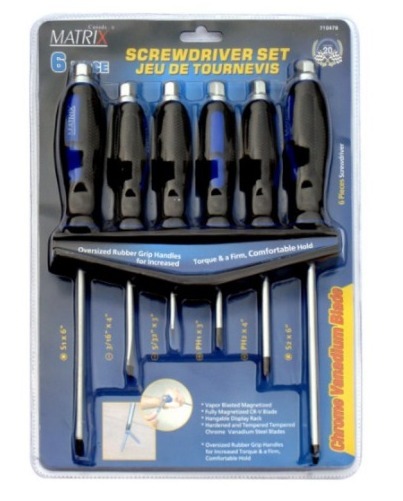 Matrix Canada Screwdriver Go Through Shank Hex Bolster 6pc Set