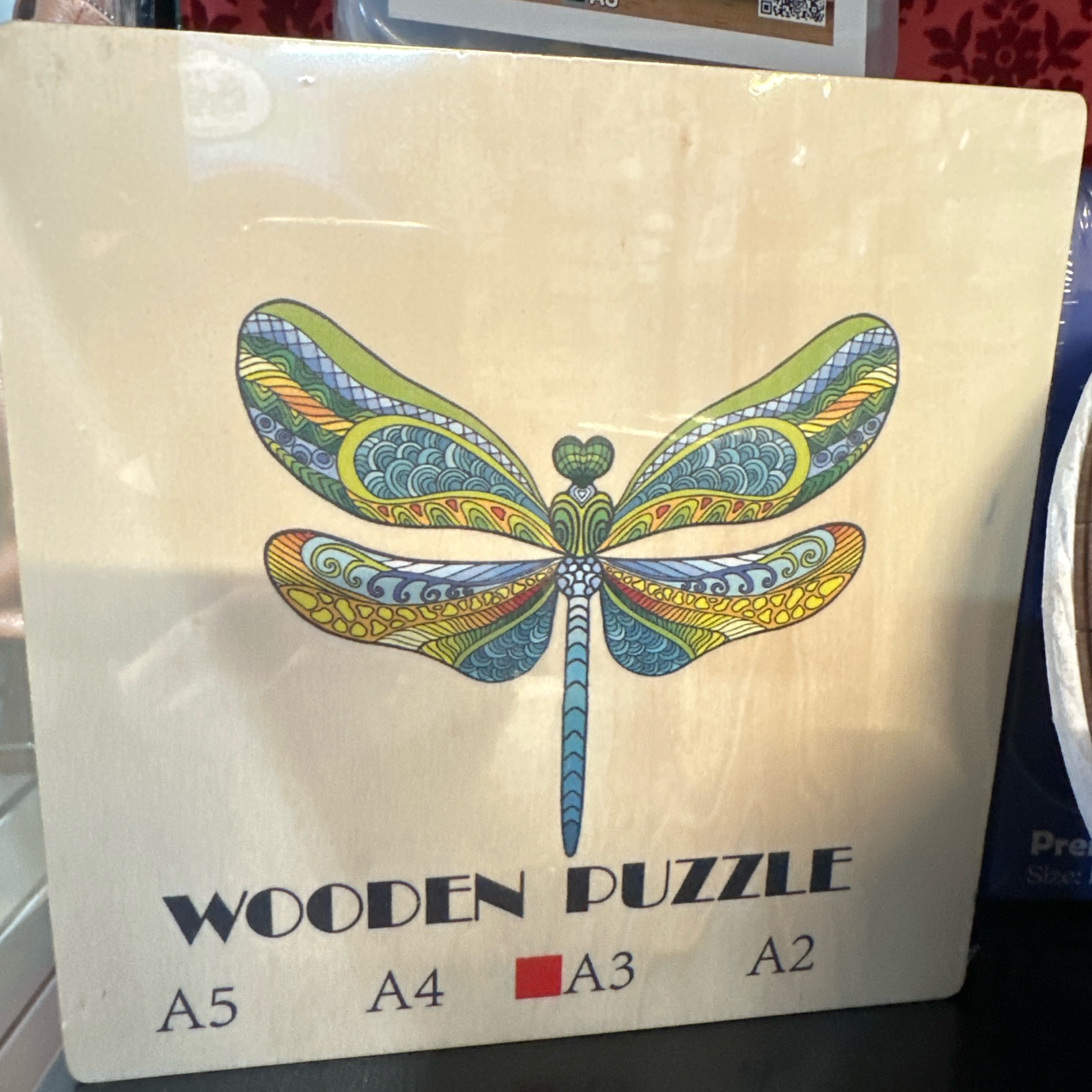 Blue Dragonfly Wooden Jigsaw Puzzle A3 Wooden BOX