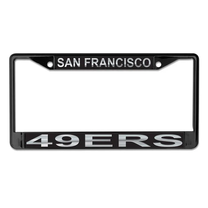 San Francisco 49ers Black Laser Chrome License Plate Frame