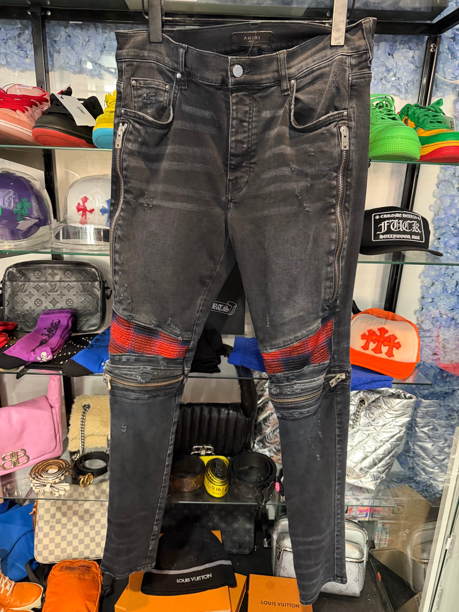 Amiri Plaid MX2 Jean 'Aged Black' ( USED )