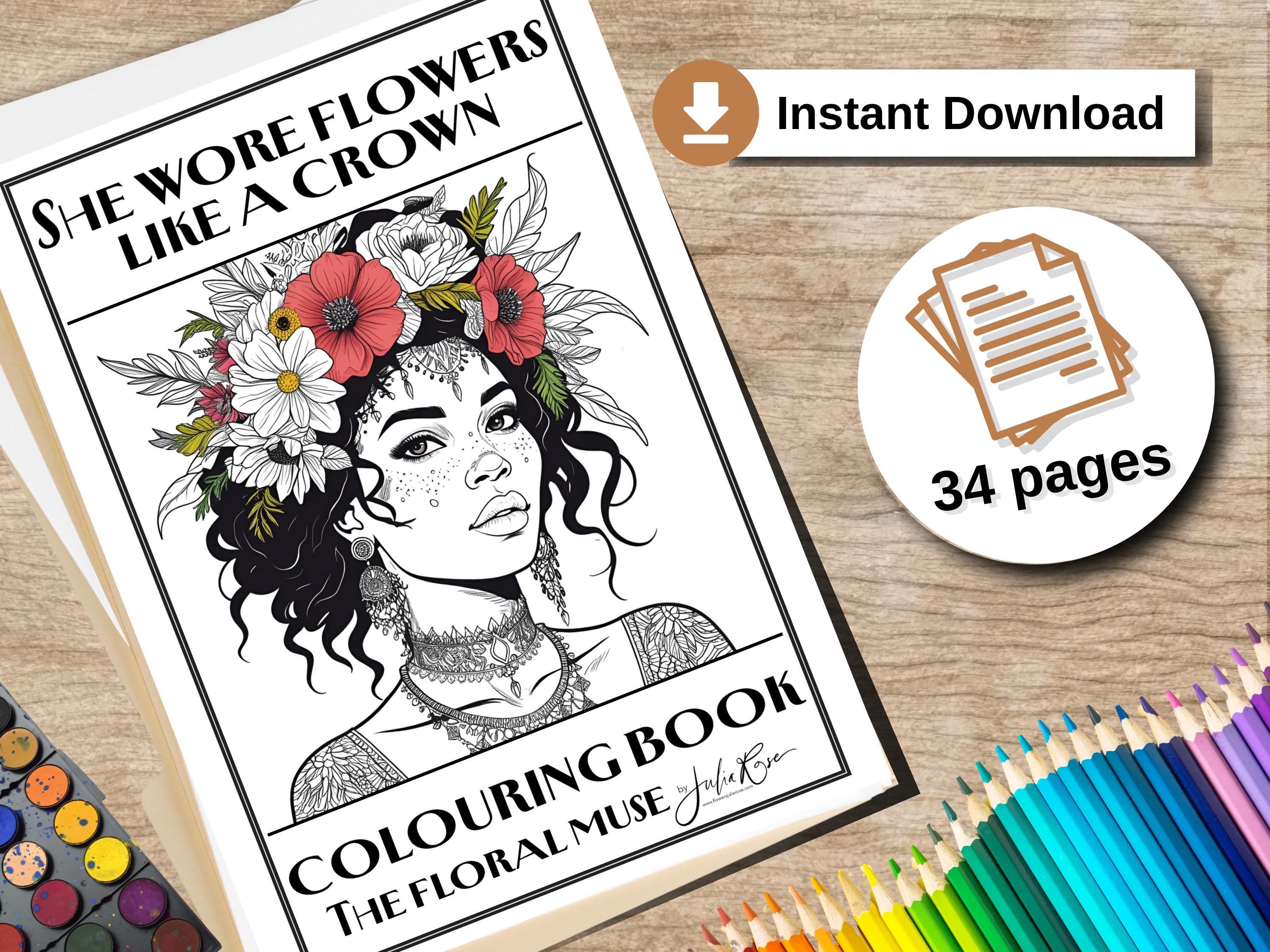 She wore Flowers like a Crown - Floral Muse Series