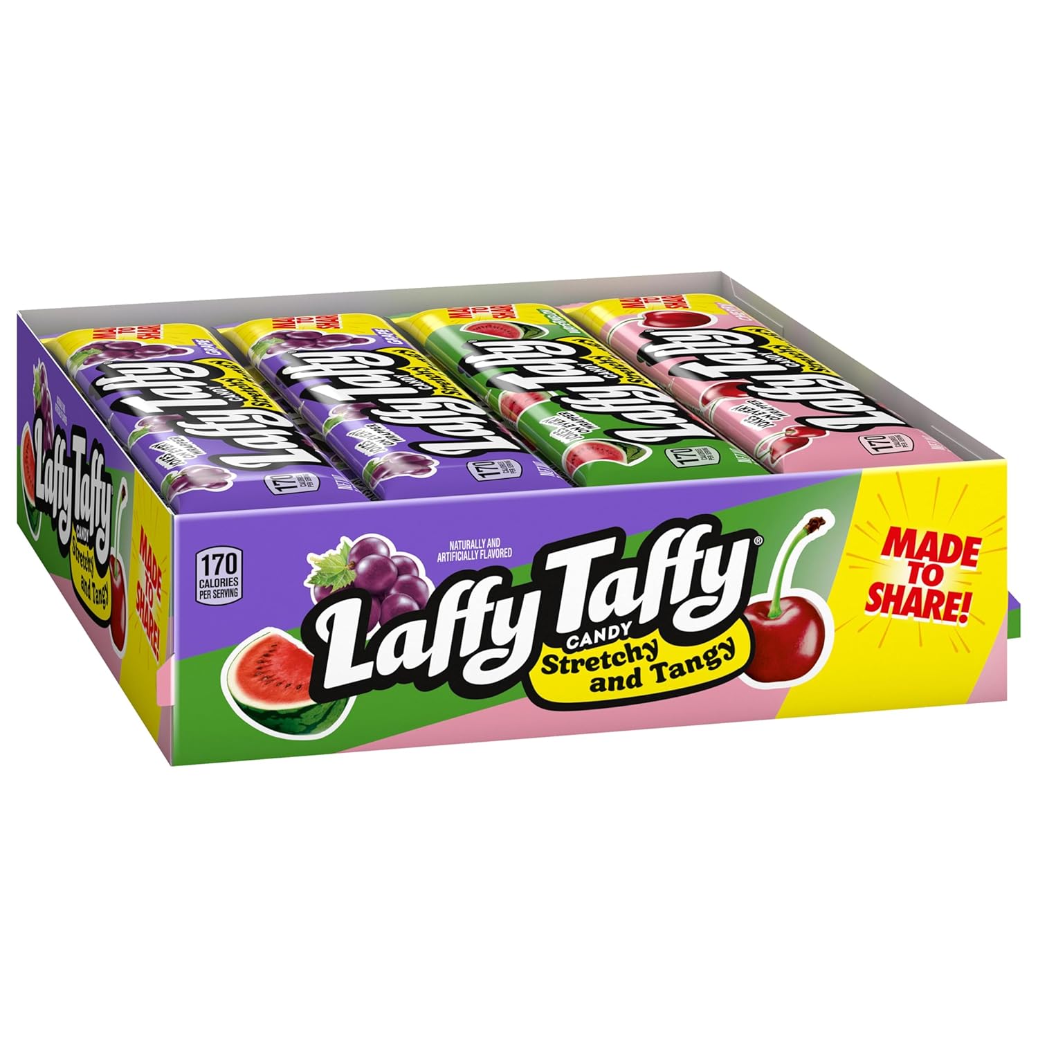 Laffy Taffy Cherry Watermelon Grape Variety 1.5 oz Bar 24 ct