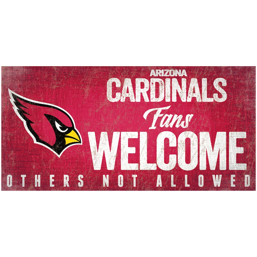 Arizona Cardinals Wood Sign Fans Welcome 12x6