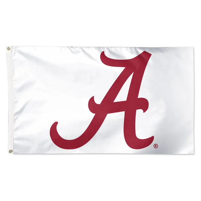 Alabama Crimson Tide Deluxe White Primary Logo Flag 3x5'