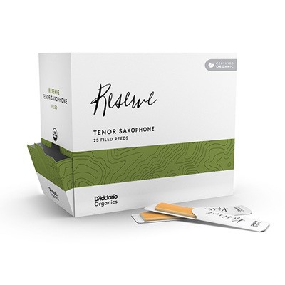D'Addario Organic Reserve Tenor Saxophone Reeds, Strength 3.0, Individually-Sealed, 25-Pack