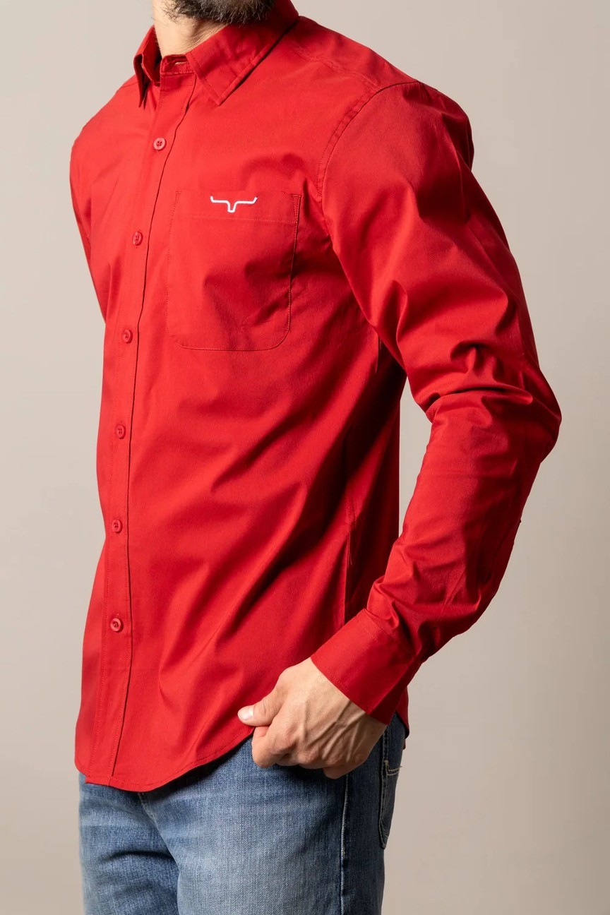 Kimes Ranch KR Team Dress Shirt - Red