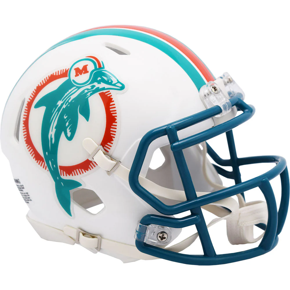Miami Dolphins 1980-96 Throwback Riddell Speed Mini Helmet