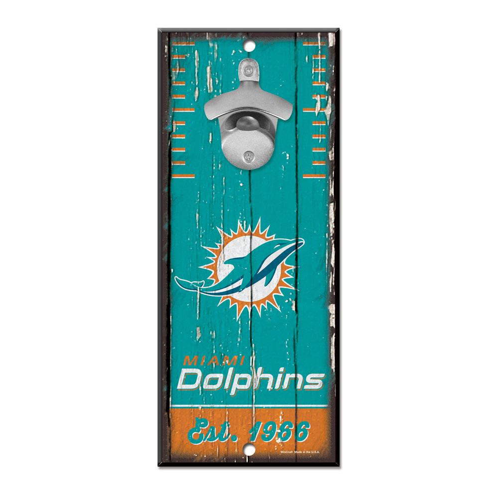 Miami Dolphins Wood Bottle Opener 5x11"
