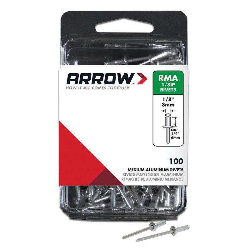 Arrow Fastener Co. 1/8" Medium Aluminum Rivets 100 Count