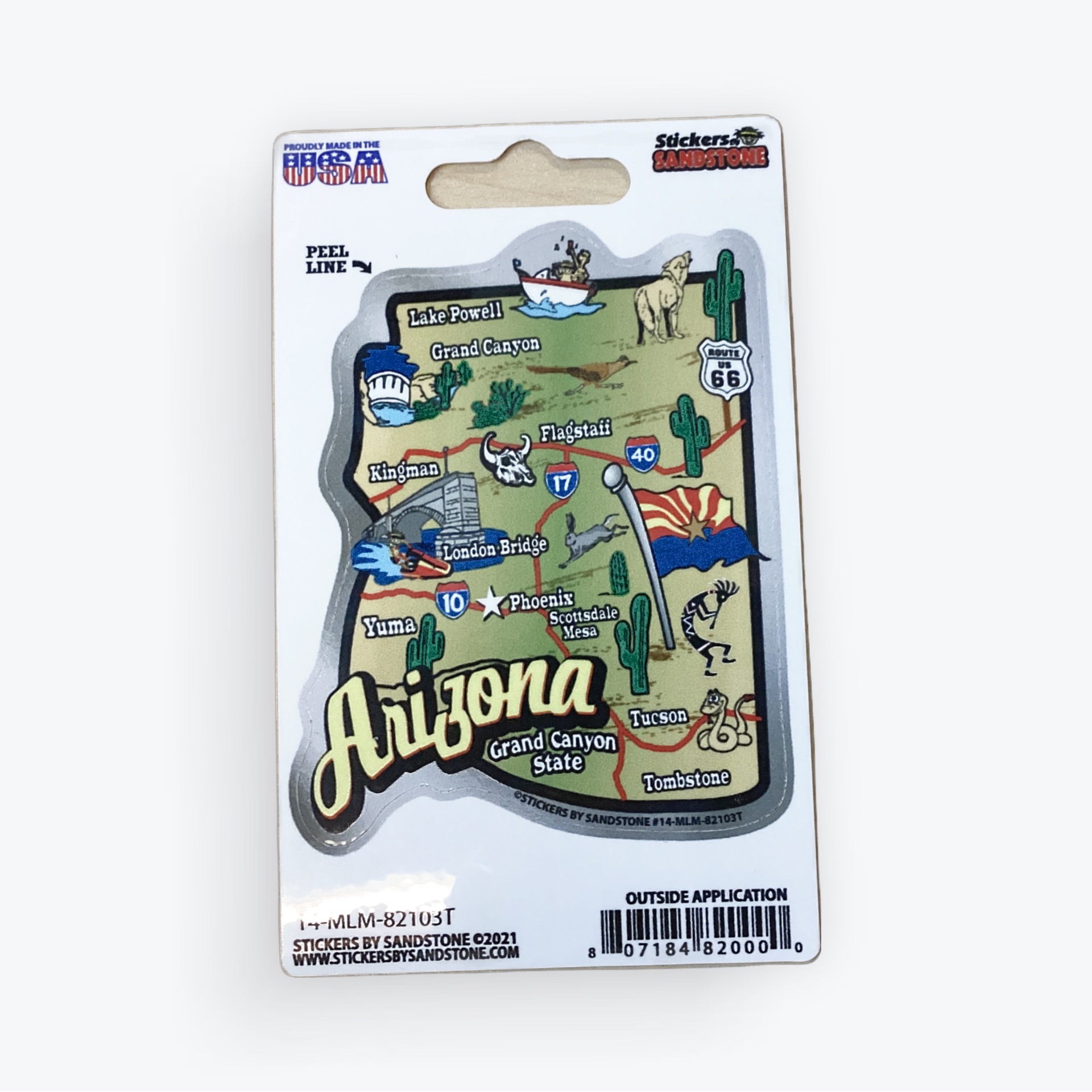 Arizona Map Sticker Small