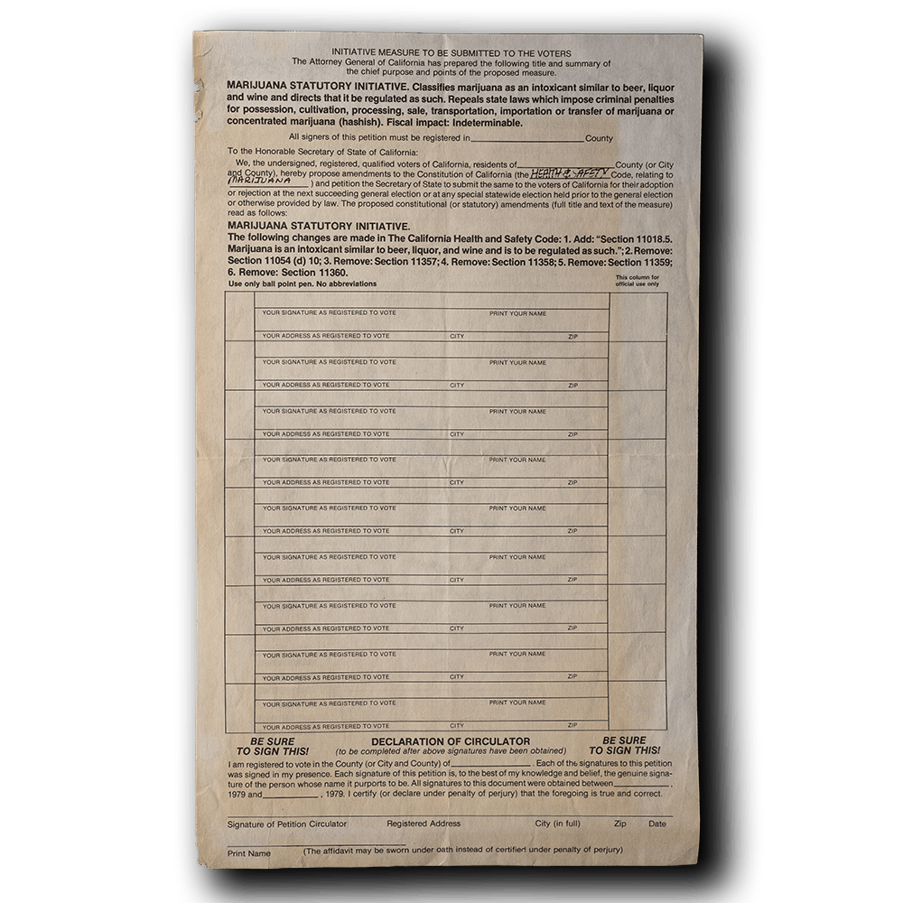 Gilbert Initiative -- 1979 Petition [Counterculture Ephemera]