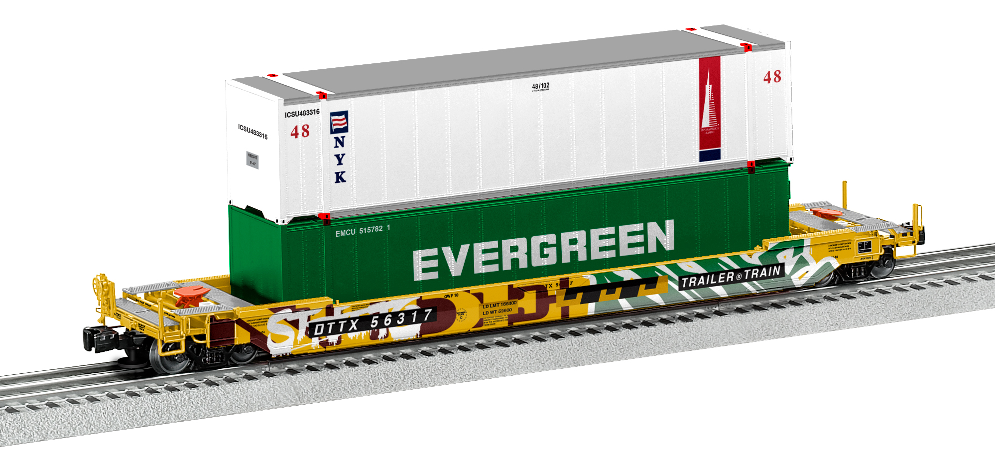 Lionel Trailer Train Husky Stack #56317 W/ Graffiti O Scale 2226602