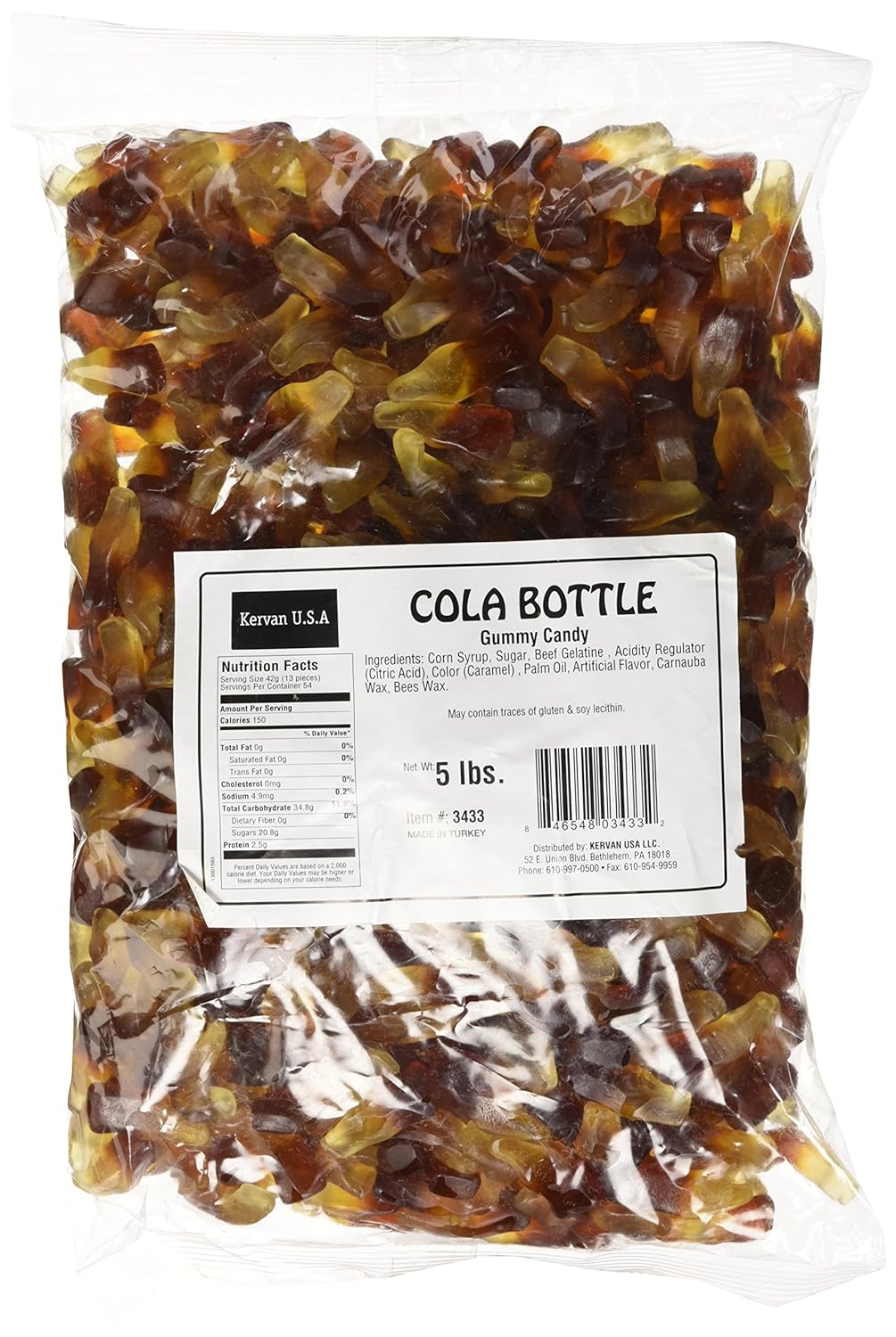 Kervan Cola Bottle Gummy 5 Pound bag