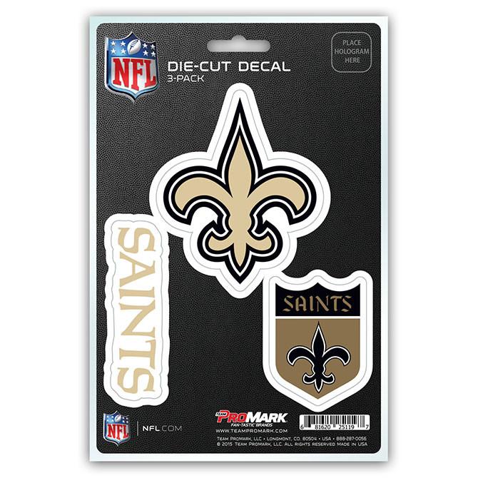New Orleans Saints Die Cut Team Decals 3pk