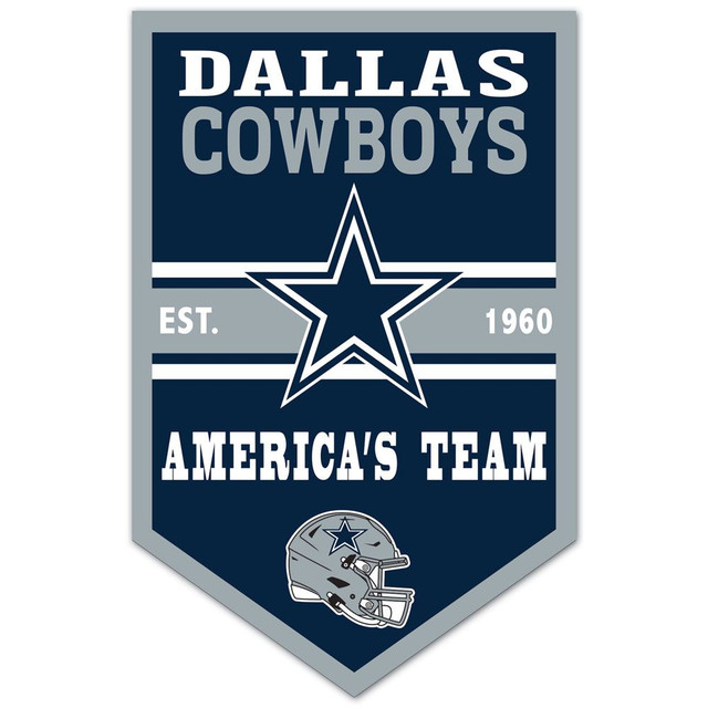 Dallas Cowboys Chevron Wood Banner Sign 11x17"