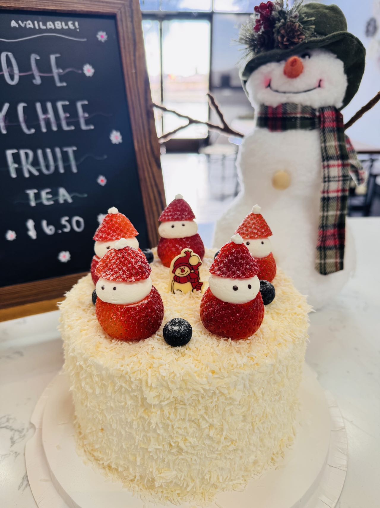 Coconut Snow Man Cake