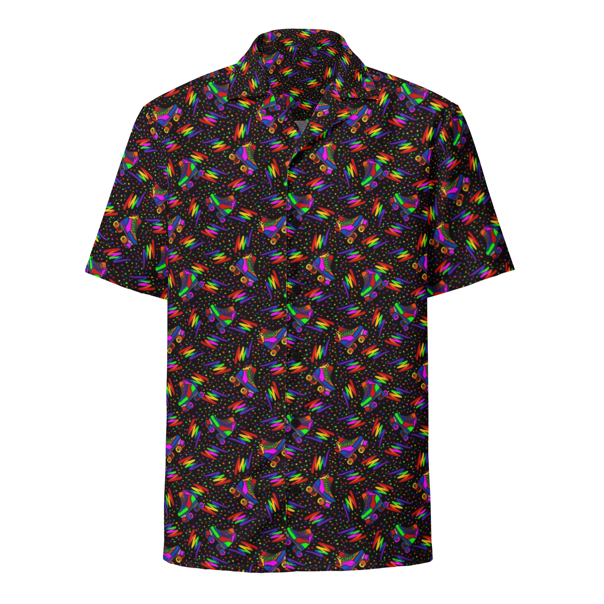 Adult Night Roller Rink Button-Up