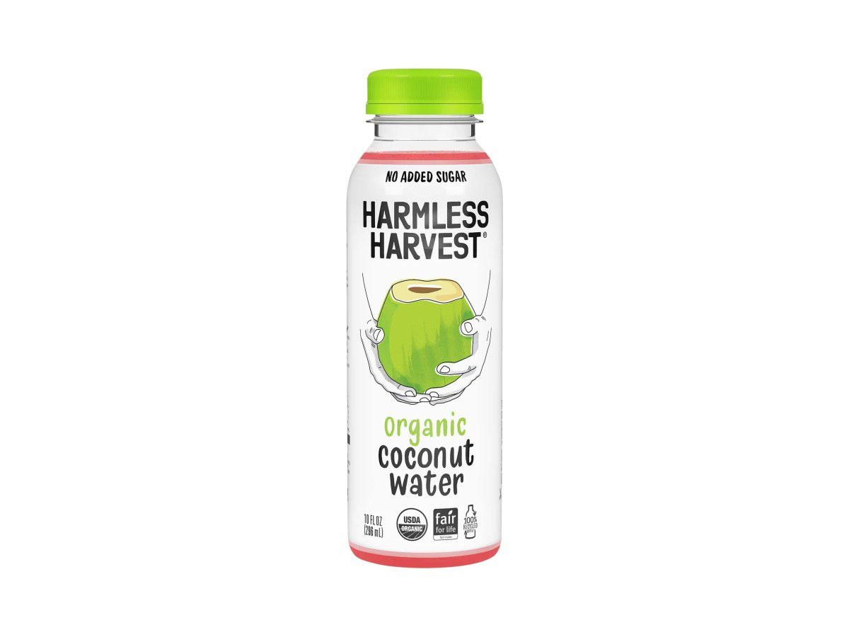 Harmless Harvest organic coconut water in a bottle