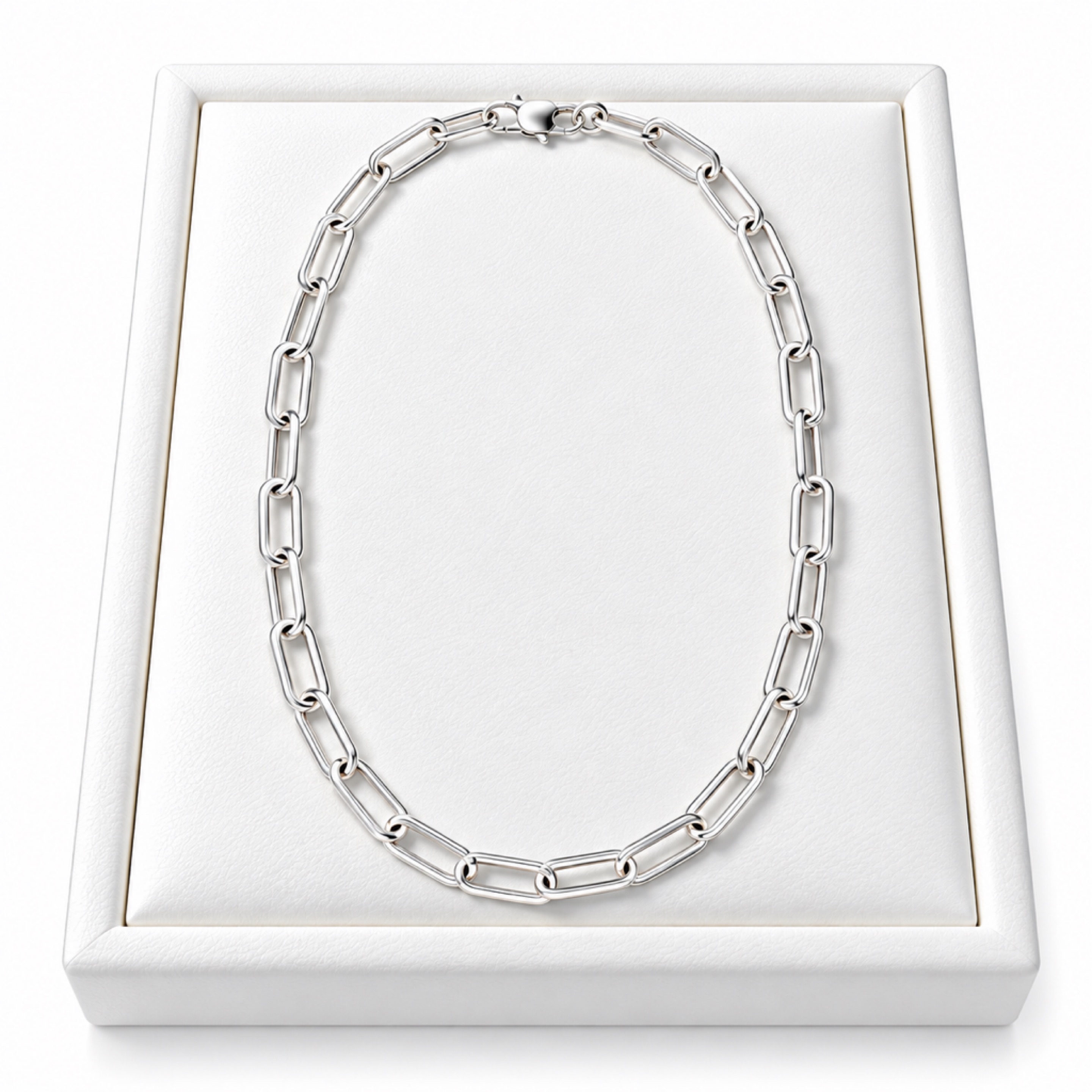 Silver Paper Clip Necklace 