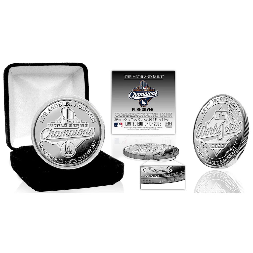 Los Angeles Dodgers 2025 World Series Champions 1 oz .999 Fine Silver Coin