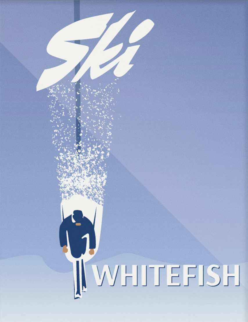 Ski Vail Skiing Thru Powder Print