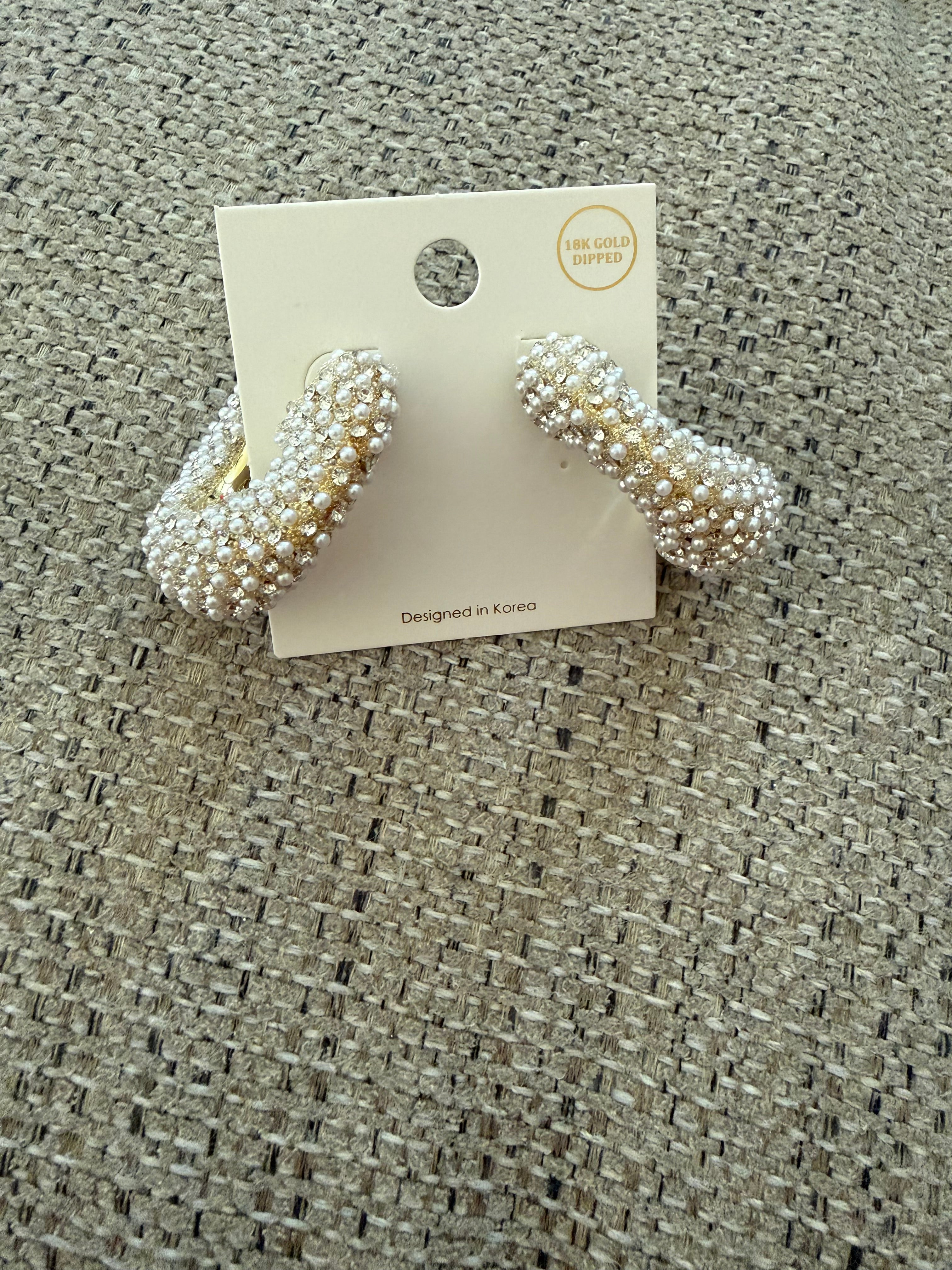 Crystal & Gold Hoops