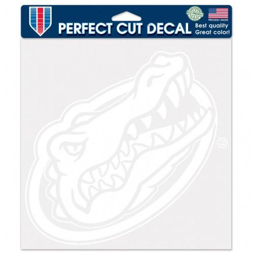 Florida Gators White Perfect Cut Decal 8x8" New
