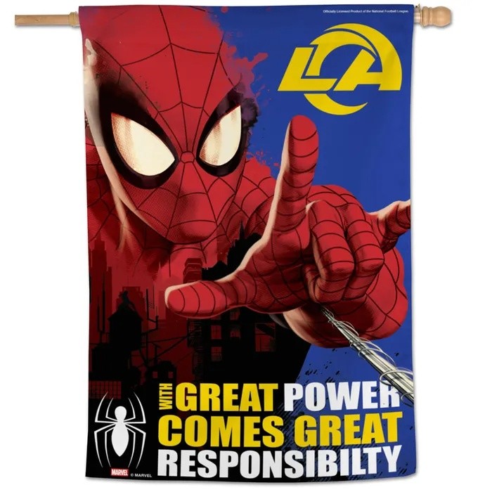Los Angeles Rams Spiderman Vertical Banner 28x40"