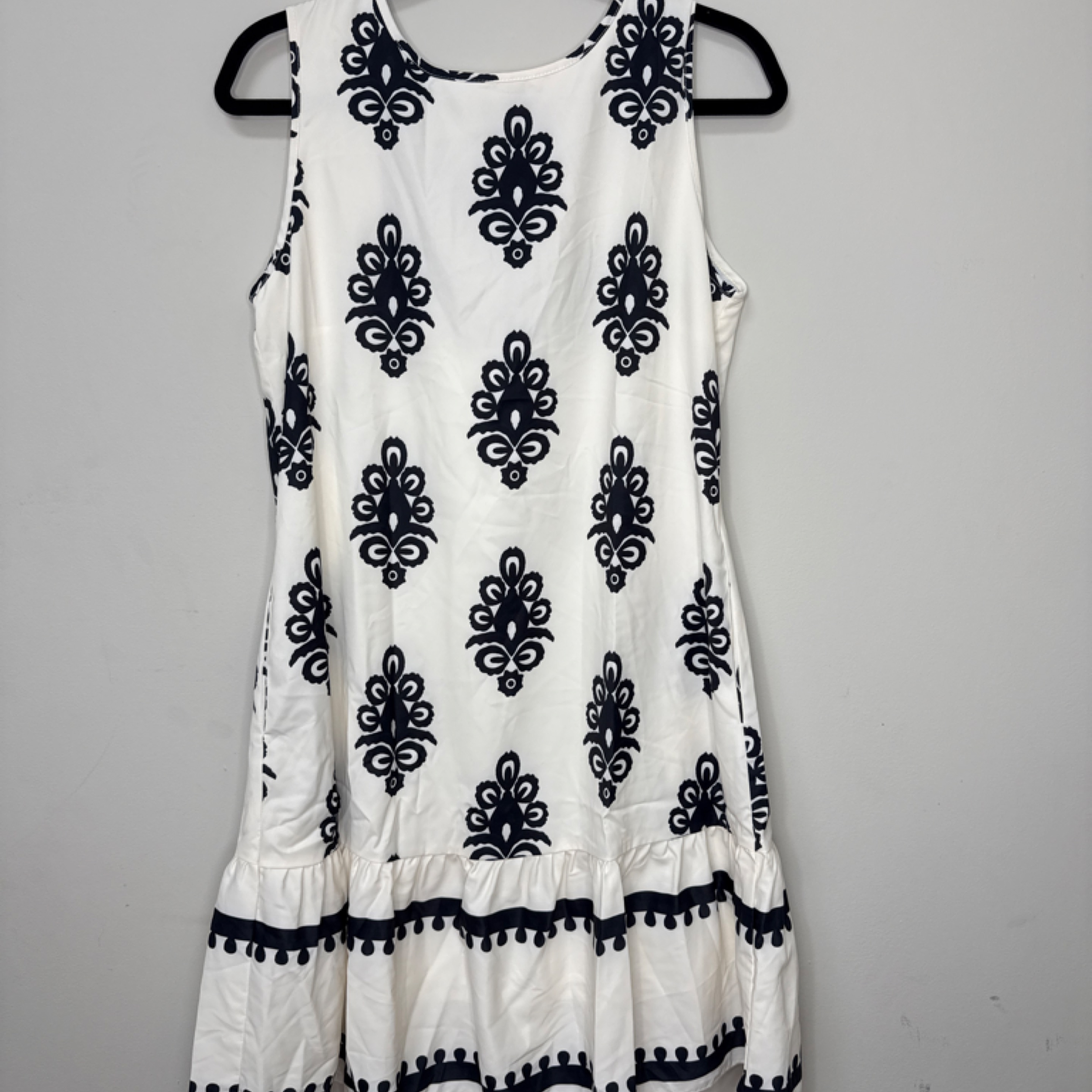 DL black/cream dress bow detail back — Bama Tan boutique, Tuscaloosa AL