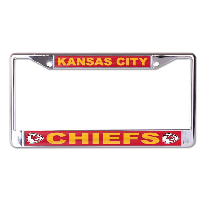 Kansas City Chiefs Chrome License Plate Frame with Acrylic Inserts