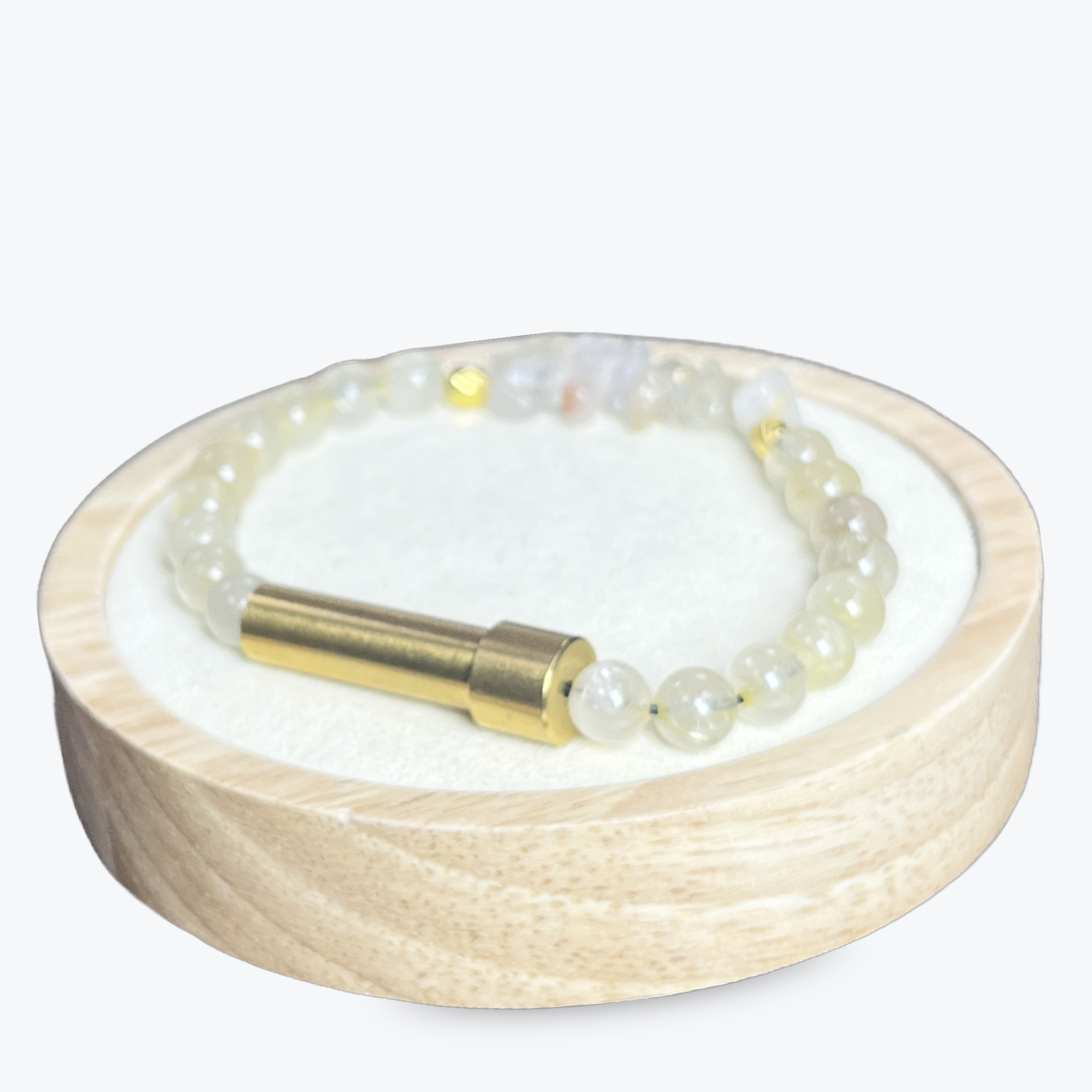 Bracelet En Citrine Et Quartz Rutile Avec Décorations Dorés + Fermoir Doré — stock Valence