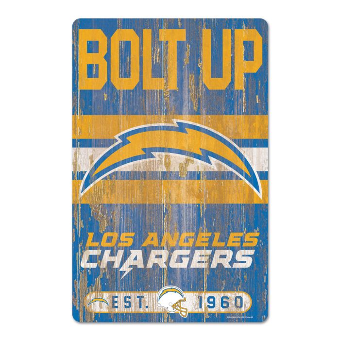 Los Angeles Chargers Wood Slogan Sign 11x17"
